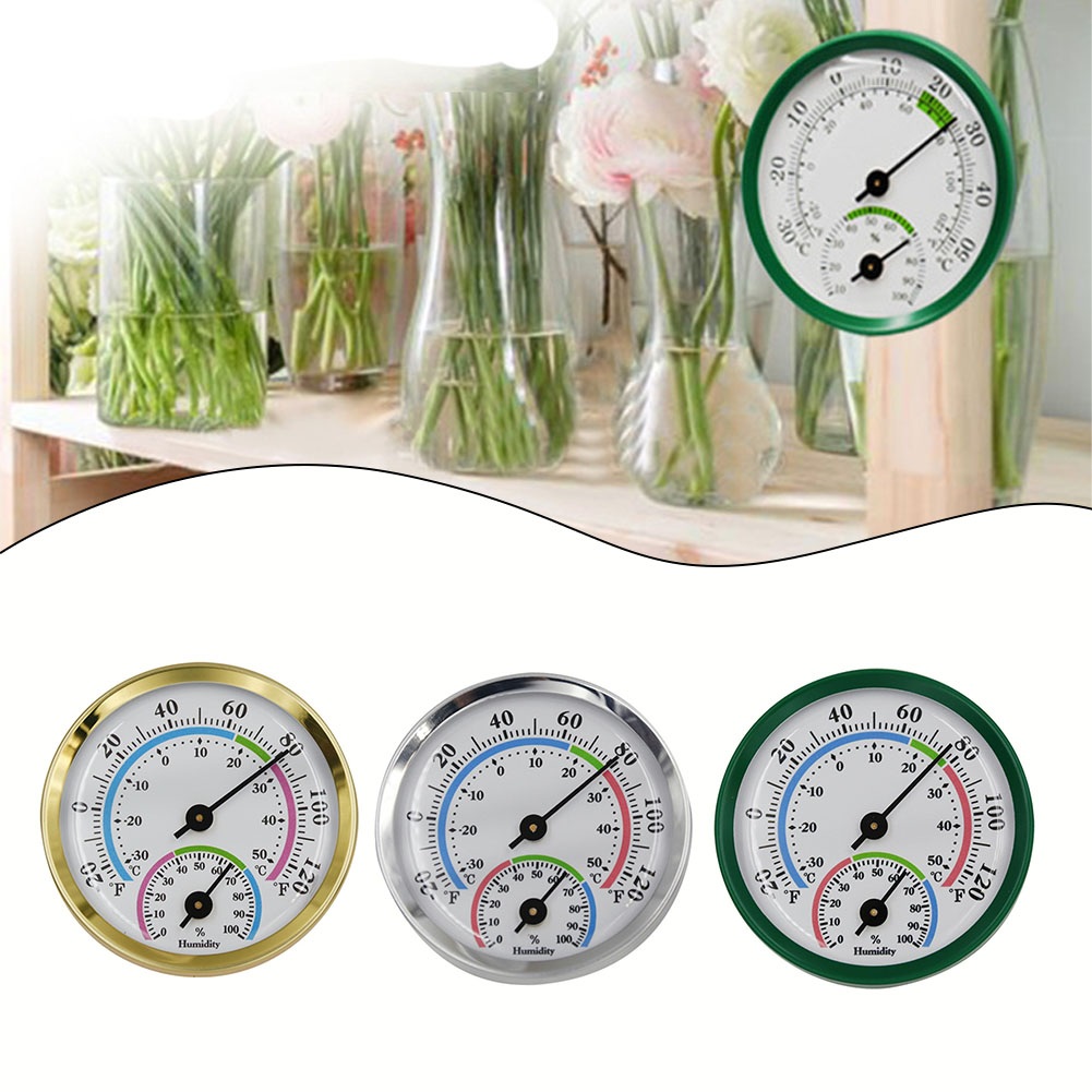 Home Improvement Tool Time - 1pcs Aluminum Thermometer Hygrometer 57x57x13mm For