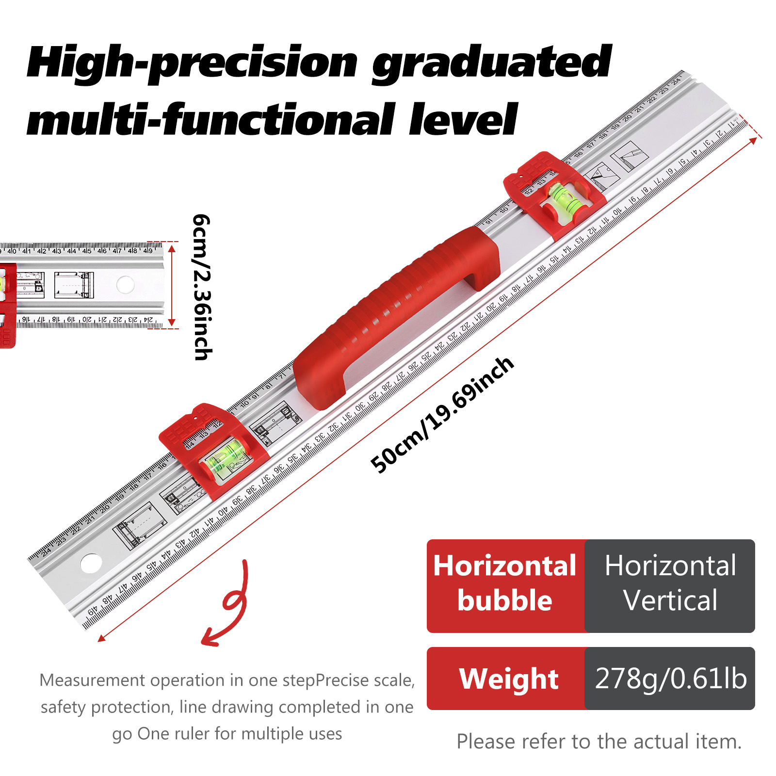 19.7inch Level Ruler Aluminum  - Home Improvement Mark recension och pris